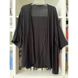 H&M ball fringe kimono, L